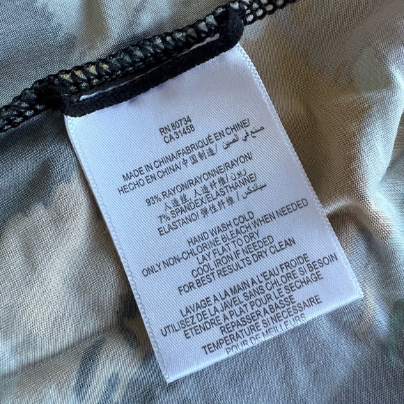 ☎️ BCBG MAX AZRIA Multicolor Watercolor Paint Splatter Adjustable Sleeve Dress - Picture 8 of 9